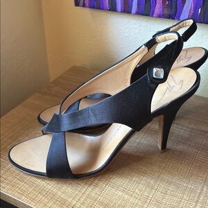 Giuseppe Zanotti Black Satin Crisscross Sandals
